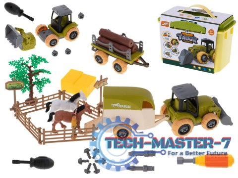 Gospodarstwo rolne farma traktor maszyny rolnicze zwierzęta zagroda konie + śrubokręt Gospodarstwo rolne farma traktor maszyny rolnicze zwierzęta zagroda konie + śrubokręt