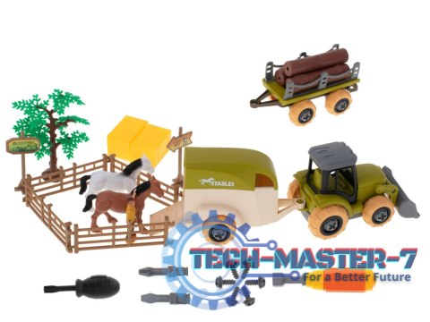 Gospodarstwo rolne farma traktor maszyny rolnicze zwierzęta zagroda konie + śrubokręt Gospodarstwo rolne farma traktor maszyny rolnicze zwierzęta zagroda konie + śrubokręt