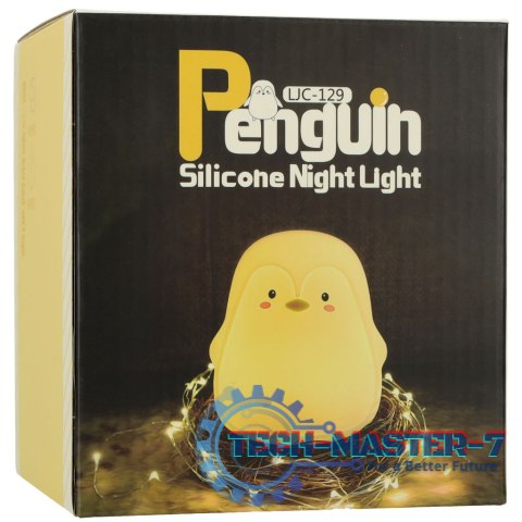 Lampka nocna dla dzieci silikonowa dotykowa miękka LED biała RGB pingwinek Lampka nocna dla dzieci silikonowa dotykowa miękka LED biała RGB pingwinek