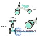 Rowerek biegowy Trike Fix Tiny jeździk chodzik 4 koła regulacja kierownicy miętowy