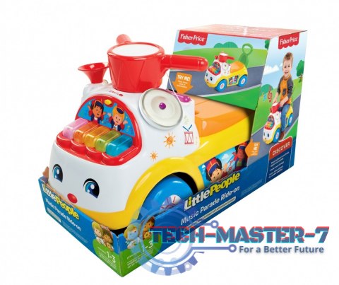 Jeździk Fisher Price Muzyczna Parada żółty Jeździk Fisher Price Muzyczna Parada żółty