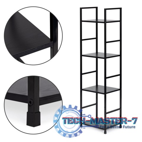 Regał drewniany nowoczesny metalowa rama LOFT 4 półki ModernHome ModernHome Regał drewniany nowoczesny metalowa rama LOFT 4 półki ModernHome ModernHome