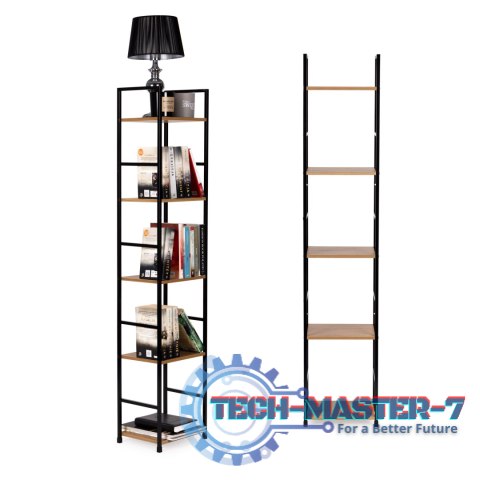 Regał drewniany nowoczesny metalowa rama LOFT 5 półek ModernHome ModernHome Regał drewniany nowoczesny metalowa rama LOFT 5 półek ModernHome ModernHome