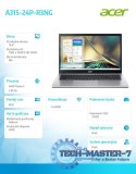 Laptop Aspire 3 A315-24P-R3NG Ryzen 5 7520U 15,6 FHD 8GB SSD 512GB NoOS Srebrny Laptop Aspire 3 A315-24P-R3NG Ryzen 5 7520U 15,6 FHD 8GB SSD 512GB NoOS Srebrny