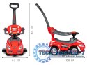 Autko jeździk pchacz 3w1 DELUXE z rączką panelem muzycznym - czerwone MULTISTORE