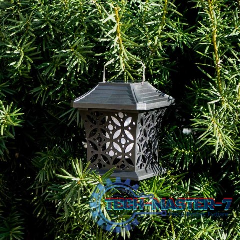 Lampa solarna ogrodowa ażurowa latarenka wisząca wbijana lampion 12 LED Lampa solarna ogrodowa ażurowa latarenka wisząca wbijana lampion 12 LED