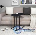 Stolik boczny pod laptopa kawowy w kształcie litery C marmur czarny ModernHome ModernHome