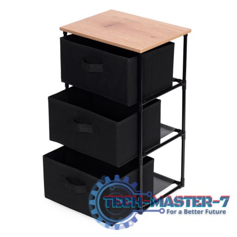 Szafka regał organizer tekstylny z wyciąganymi koszami 3 poziomy loft czarna ModernHome ModernHome Szafka regał organizer tekstylny z wyciąganymi koszami 3 poziomy loft czarna ModernHome ModernHome