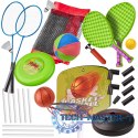 Zestaw sportowy 5w1 badminton koszykówka siatkówka tenis frisbee Zestaw sportowy 5w1 badminton koszykówka siatkówka tenis frisbee