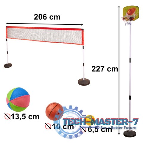 Zestaw sportowy 5w1 badminton koszykówka siatkówka tenis frisbee Zestaw sportowy 5w1 badminton koszykówka siatkówka tenis frisbee