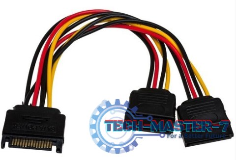Kabel zasilający AKYGA SATA (wtyk) - 2 x SATA (gniazdo) 0.15m. AK-CA-31 Kabel zasilający AKYGA SATA (wtyk) - 2 x SATA (gniazdo) 0.15m. AK-CA-31