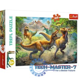 Puzzle 160 elementów Walczące Tyranozaury