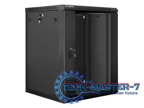 Szafa instalacyjna wisząca 19'' 15U 600X600mm czarna (drzwi szklane) Szafa instalacyjna wisząca 19'' 15U 600X600mm czarna (drzwi szklane)