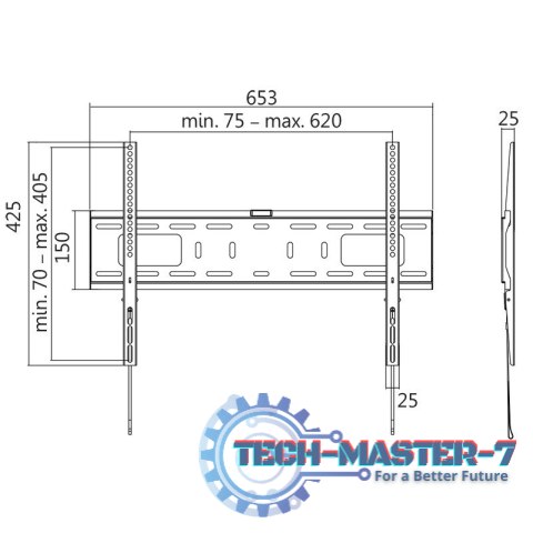 Uchwyt ścienny LCD/LED VESA, 37-70', max. 50kg Uchwyt ścienny LCD/LED VESA, 37-70', max. 50kg