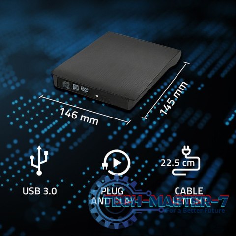 Obudowa/kieszeń na napęd optyczny CD/DVD SATA | USB3.0 | 9.5mm Obudowa/kieszeń na napęd optyczny CD/DVD SATA | USB3.0 | 9.5mm
