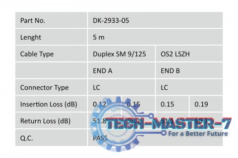 Patchcord FO Singlemode 09/125 OS2 LC-LC duplex 5m Żółty Patchcord FO Singlemode 09/125 OS2 LC-LC duplex 5m Żółty