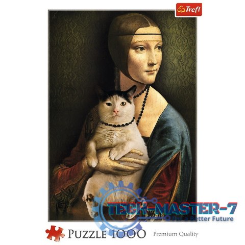 Puzzle 1000 elementów Dama z kotem Puzzle 1000 elementów Dama z kotem