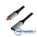 Kabel USB-C M/F,4K/60Hz aluminiowy 0.5m