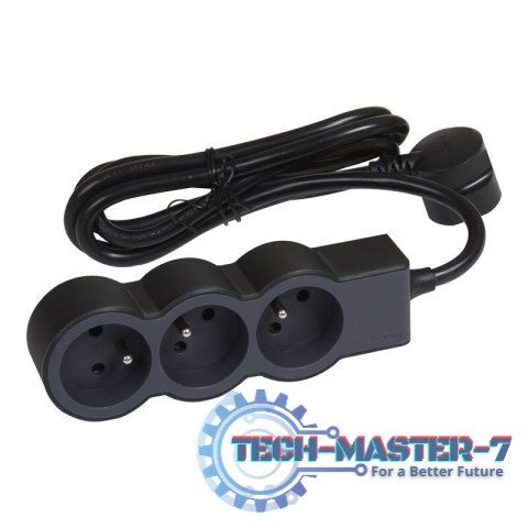 Listwa zasilająca extra płaska 16A 3680W 3x2P+Z z przewodem 1.5 m - Czarno-ciemnoszara Listwa zasilająca extra płaska 16A 3680W 3x2P+Z z przewodem 1.5 m - Czarno-ciemnoszara