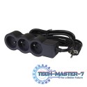 Listwa zasilająca extra płaska 16A 3680W 3x2P+Z z przewodem 1.5 m - Czarno-ciemnoszara Listwa zasilająca extra płaska 16A 3680W 3x2P+Z z przewodem 1.5 m - Czarno-ciemnoszara