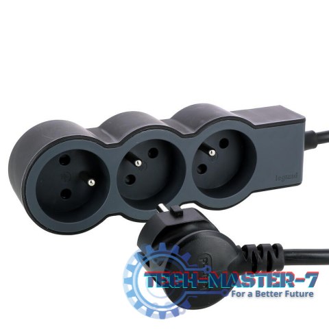 Listwa zasilająca extra płaska 16A 3680W 3x2P+Z z przewodem 1.5 m - Czarno-ciemnoszara Listwa zasilająca extra płaska 16A 3680W 3x2P+Z z przewodem 1.5 m - Czarno-ciemnoszara
