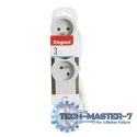 Przedłużacz standard 3x2P+Z 3m biało-szary Przedłużacz standard 3x2P+Z 3m biało-szary