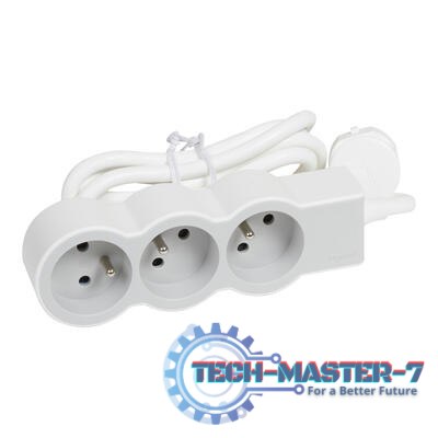 Przedłużacz standard 3x2P+Z 3m biało-szary Przedłużacz standard 3x2P+Z 3m biało-szary
