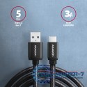BUCM3-AM10AB Kabel USB-C - USB-A 3.2 Gen 1, 1m, 3A, ALU, oplot, Czarny