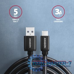 BUCM3-AM10AB Kabel USB-C - USB-A 3.2 Gen 1, 1m, 3A, ALU, oplot, Czarny
