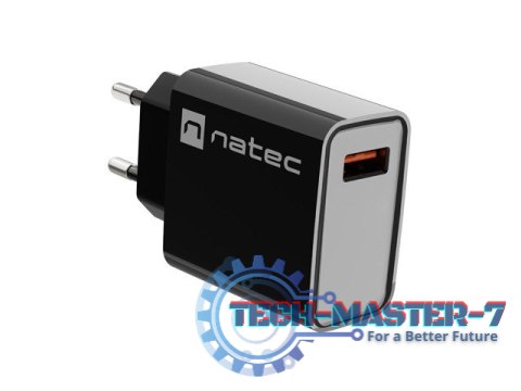 Ładowarka sieciowa Ribera 1x USB-A 18W Czarna Ładowarka sieciowa Ribera 1x USB-A 18W Czarna