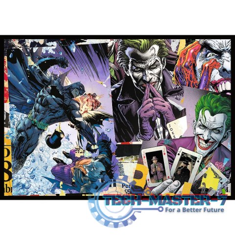 Puzzle 4x250 elementów Batman w akcji Puzzle 4x250 elementów Batman w akcji
