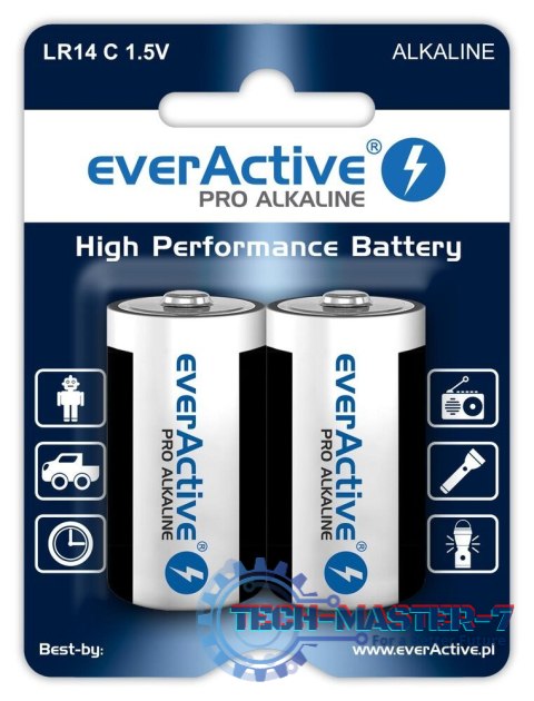 Baterie EVERACTIVE Alkaliczna LR14 8000mAh 2 szt. EVLR14-PRO Baterie EVERACTIVE Alkaliczna LR14 8000mAh 2 szt. EVLR14-PRO