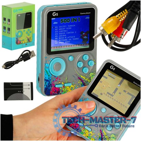 Konsola przenośna do gier mini retro szara Konsola przenośna do gier mini retro szara