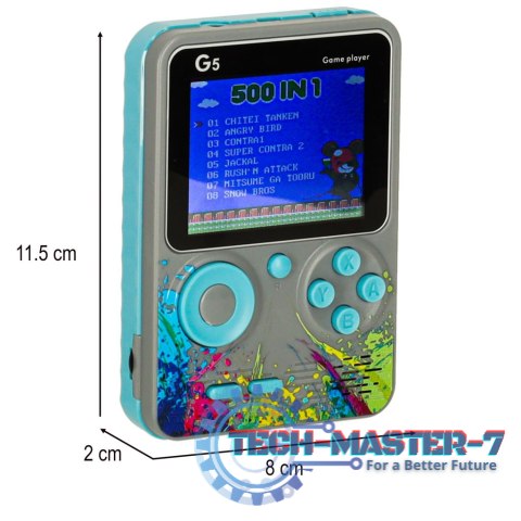 Konsola przenośna do gier mini retro szara Konsola przenośna do gier mini retro szara