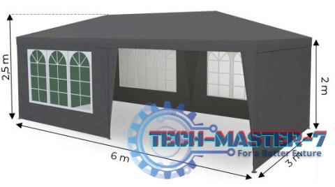 Namiot pawilon ogrodowy handlowy 3x6 m 6 ścianek szary MultiGarden MultiGarden Namiot pawilon ogrodowy handlowy 3x6 m 6 ścianek szary MultiGarden MultiGarden