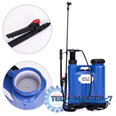 Opryskiwacz ciśnieniowy plecakowy 16L ogrodowy ręczny 2-4 bar długa lanca 4 dysze szelki MultiGarden MultiGarden Opryskiwacz ciśnieniowy plecakowy 16L ogrodowy ręczny 2-4 bar długa lanca 4 dysze szelki MultiGarden MultiGarden