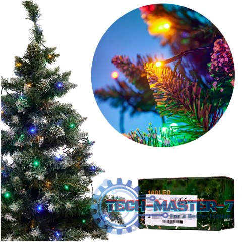 Lampki LED łańcuch świetlny świąteczne choinkowe 10m 100LED multikolor 8 trybów świecenia Lampki LED łańcuch świetlny świąteczne choinkowe 10m 100LED multikolor 8 trybów świecenia