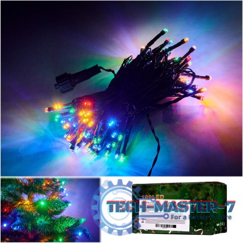 Lampki LED łańcuch świetlny świąteczne choinkowe 10m 100LED multikolor 8 trybów świecenia Lampki LED łańcuch świetlny świąteczne choinkowe 10m 100LED multikolor 8 trybów świecenia