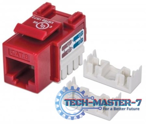 Moduł Keystone Cat6 UTP RJ45 zaciskany czerwony Moduł Keystone Cat6 UTP RJ45 zaciskany czerwony