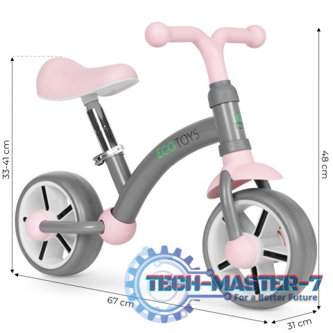 Rowerek biegowy dla dzieci koła EVA regulacja siodełka szary ECOTOYS ECOTOYS Rowerek biegowy dla dzieci koła EVA regulacja siodełka szary ECOTOYS ECOTOYS