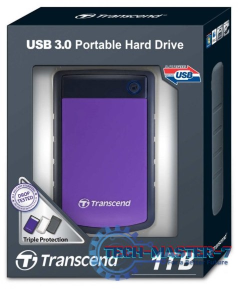 Dysk zewnętrzny HDD TRANSCEND StoreJet 25H3P (1TB /Czarno-fioletowy ) Dysk zewnętrzny HDD TRANSCEND StoreJet 25H3P (1TB /Czarno-fioletowy )