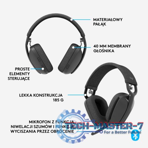 Słuchawki bezprzewodowe LOGITECH Zone Vibe 100 (Grafitowy) Słuchawki bezprzewodowe LOGITECH Zone Vibe 100 (Grafitowy)