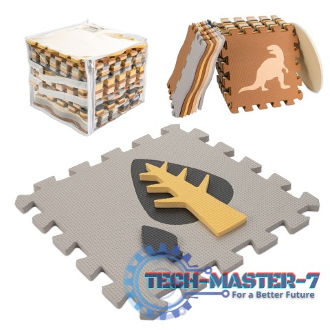 Mata edukacyjna piankowa puzzle brązowa 143 x 143 cm 36 elementów Mata edukacyjna piankowa puzzle brązowa 143 x 143 cm 36 elementów
