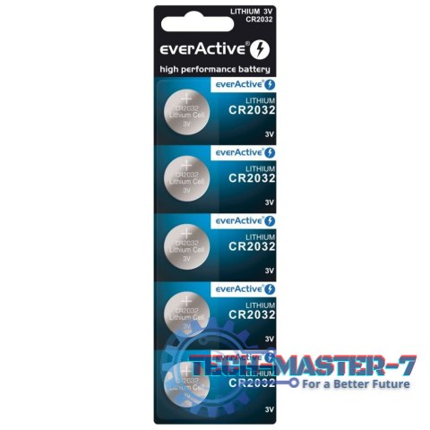 Bateria litowa guzikowa everActive CR2032 blister 5szt Bateria litowa guzikowa everActive CR2032 blister 5szt
