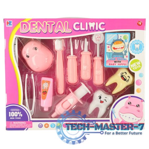 Dentysta zestaw lekarski hipopotam różowy Dentysta zestaw lekarski hipopotam różowy