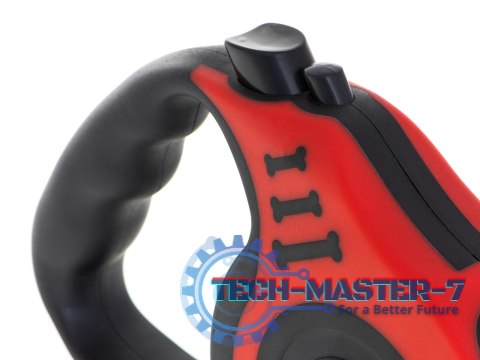 Smycz automatyczna taśma 5m dla psa do 14kg czerwo Smycz automatyczna taśma 5m dla psa do 14kg czerwo