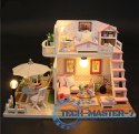 Domek dla lalek drewniany model do złożenia LED 19,5cm
