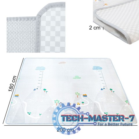 Mata edukacyjna piankowa miarka wzrostu szara 200 x 180 cm Mata edukacyjna piankowa miarka wzrostu szara 200 x 180 cm