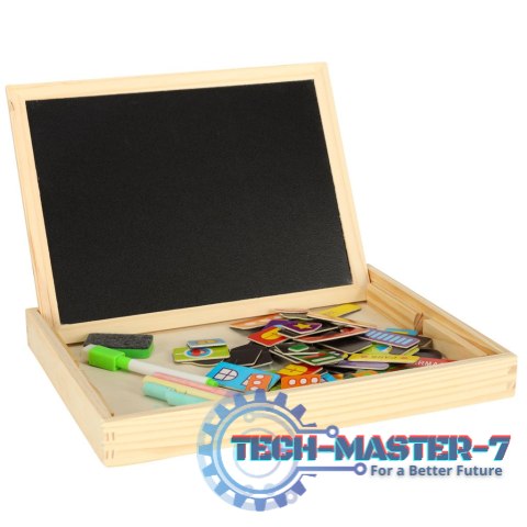Tablica magnetyczna kredowa wielofunkcyjna miasto + kredka marker gąbka Tablica magnetyczna kredowa wielofunkcyjna miasto + kredka marker gąbka