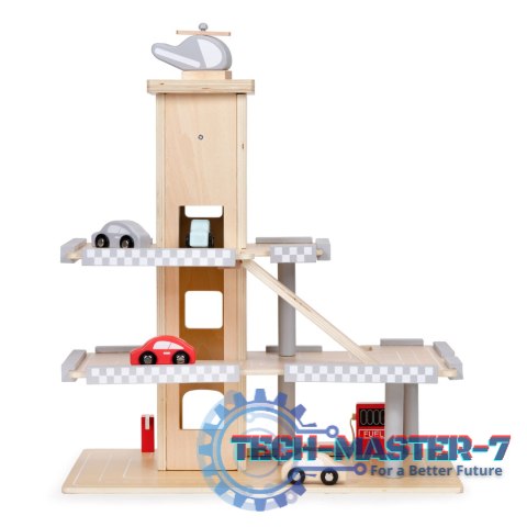 Duży drewniany tor garaż parking z windą + autka ECOTOYS ECOTOYS Duży drewniany tor garaż parking z windą + autka ECOTOYS ECOTOYS